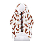 Cola Pattern Print Dog Zip Up Hoodie