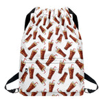 Cola Pattern Print Drawstring Backpack