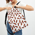 Cola Pattern Print Drawstring Backpack