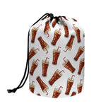 Cola Pattern Print Drawstring Makeup Bag