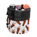 Cola Pattern Print Drawstring Makeup Bag
