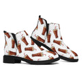 Cola Pattern Print Flat Ankle Boots