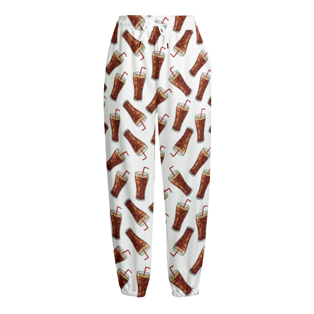 Cola Pattern Print Fleece Lined Knit Pants