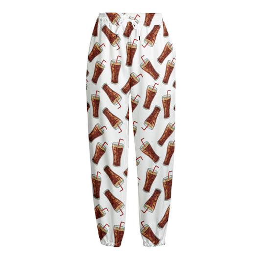 Cola Pattern Print Fleece Lined Knit Pants