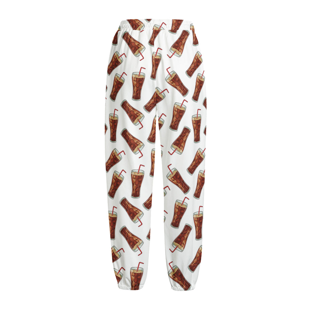 Cola Pattern Print Fleece Lined Knit Pants