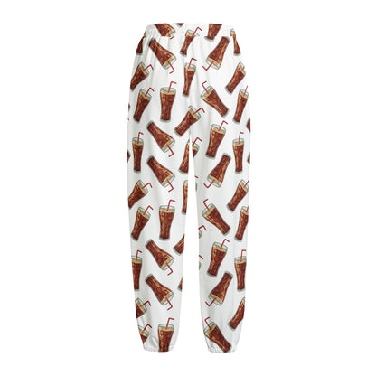 Cola Pattern Print Fleece Lined Knit Pants