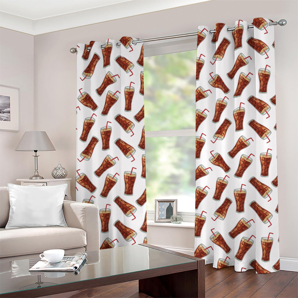 Cola Pattern Print Grommet Curtains