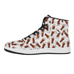 Cola Pattern Print High Top Leather Sneakers