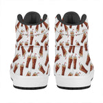 Cola Pattern Print High Top Leather Sneakers