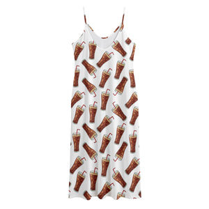 Cola Pattern Print Jersey Midi Cami Dress