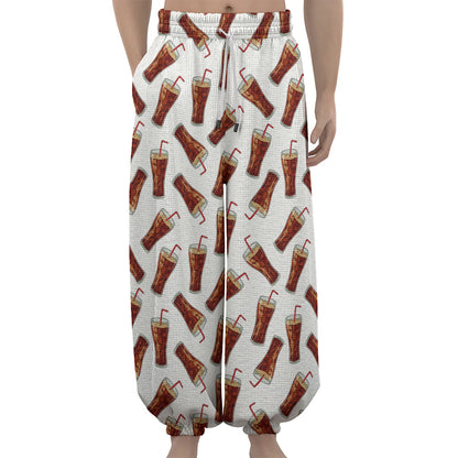 Cola Pattern Print Lantern Pants