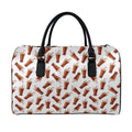 Cola Pattern Print Leather Duffel Bag