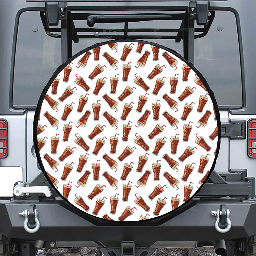 Cola Pattern Print Leather Spare Tire Cover