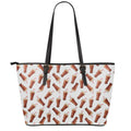 Cola Pattern Print Leather Tote Bag With Zipper