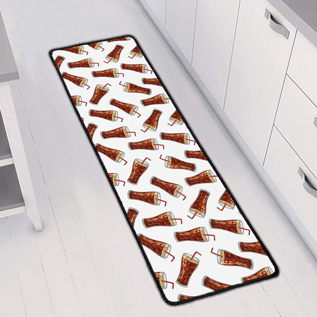 Cola Pattern Print Long Kitchen Mat