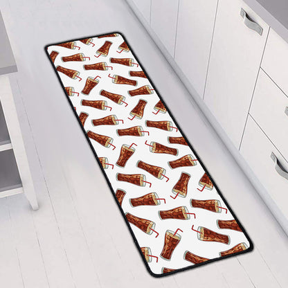 Cola Pattern Print Long Kitchen Mat