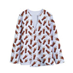 Cola Pattern Print Long Sleeve Short Coat