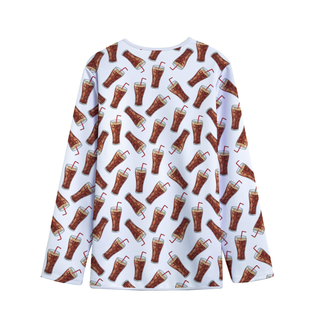 Cola Pattern Print Long Sleeve Short Coat