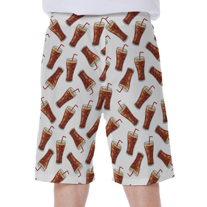 Cola Pattern Print Men's Beach Shorts