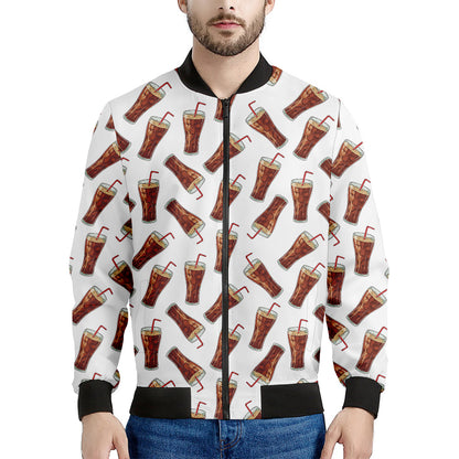 Cola Pattern Print Men's Bomber Jacket