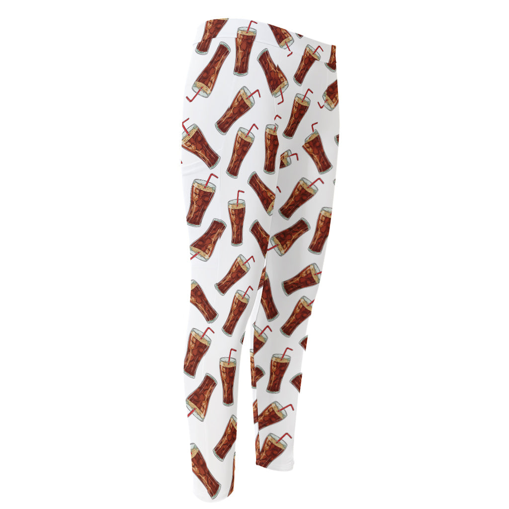 Cola Pattern Print Men's Compression Pants