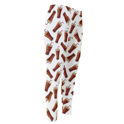 Cola Pattern Print Men's Compression Pants