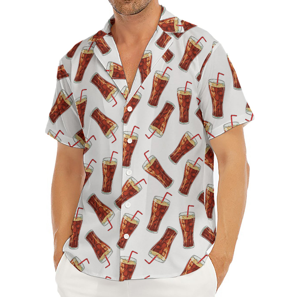 Cola Pattern Print Men's Deep V-Neck Shirt