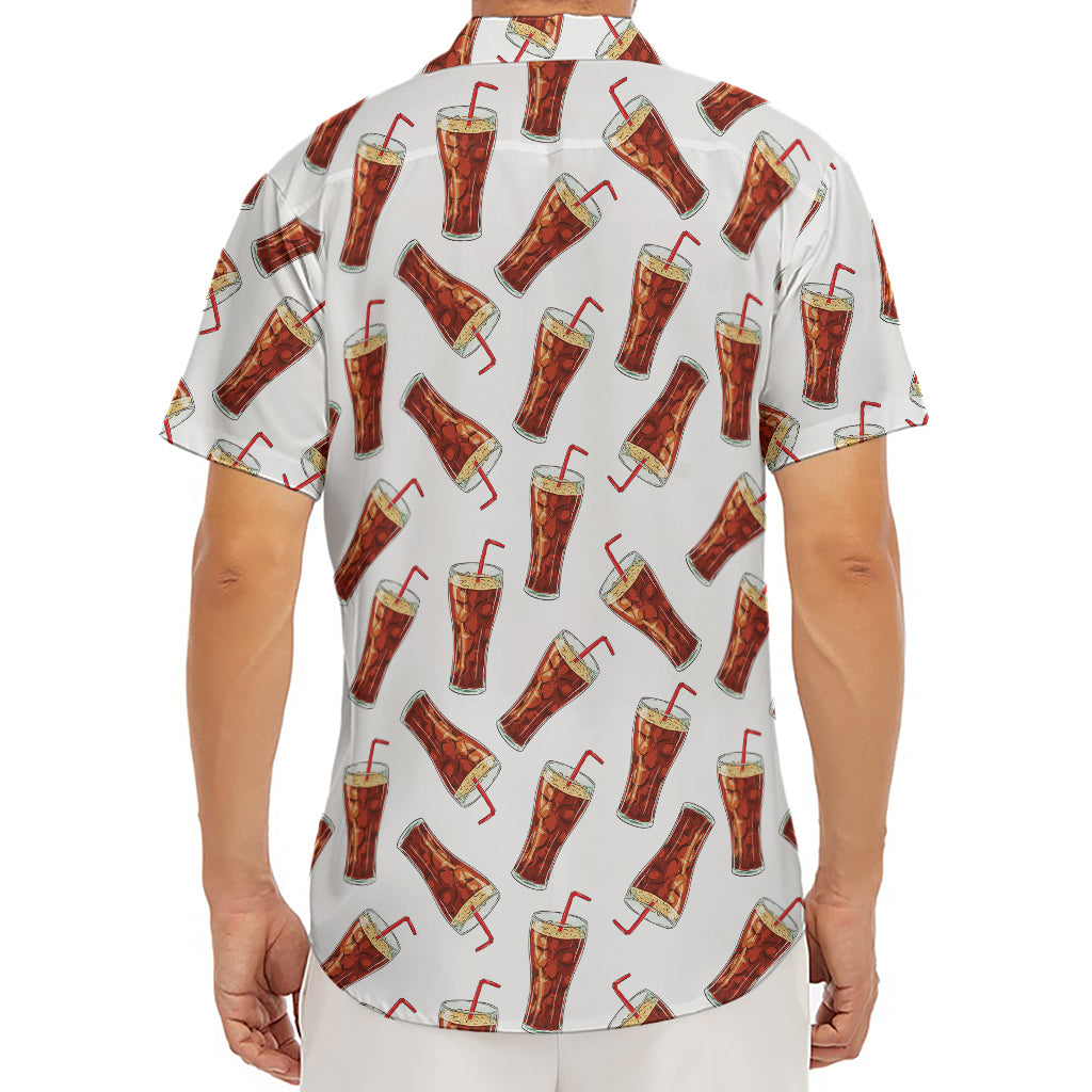 Cola Pattern Print Men's Deep V-Neck Shirt