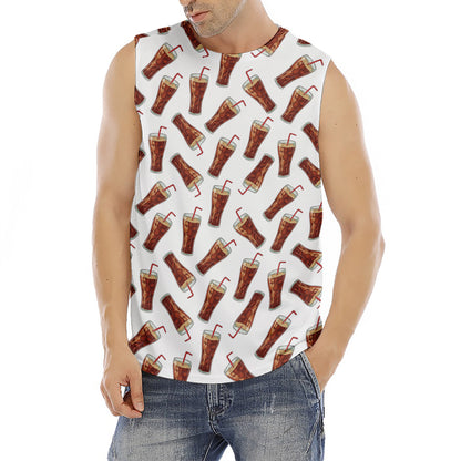 Cola Pattern Print Men's Fitness Tank Top
