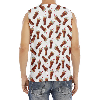 Cola Pattern Print Men's Fitness Tank Top