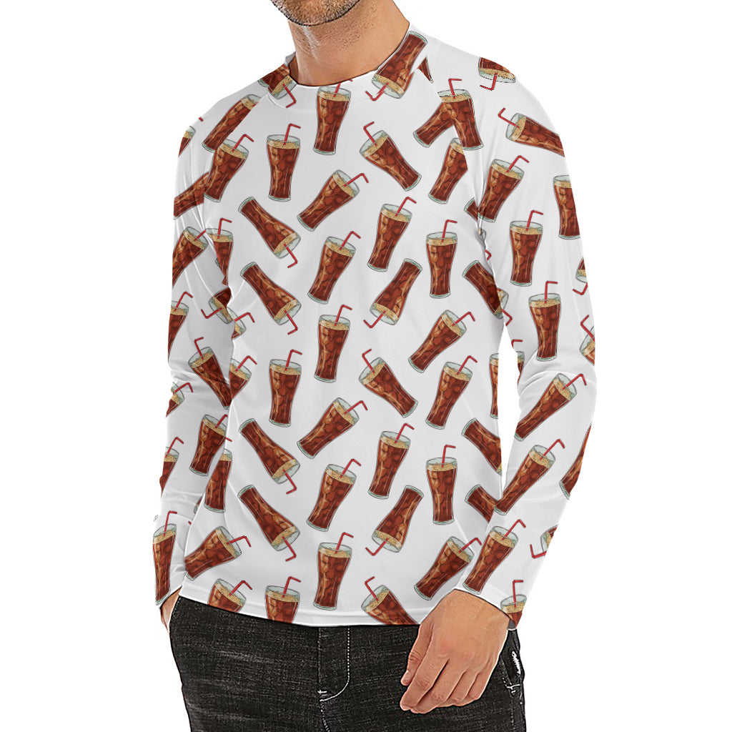 Cola Pattern Print Men's Long Sleeve Rash Guard