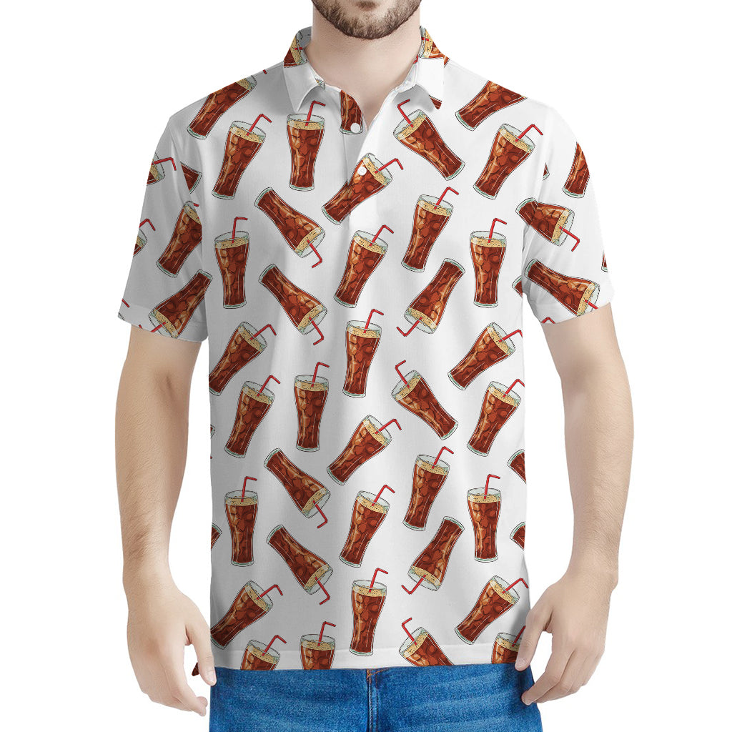 Cola Pattern Print Men's Polo Shirt