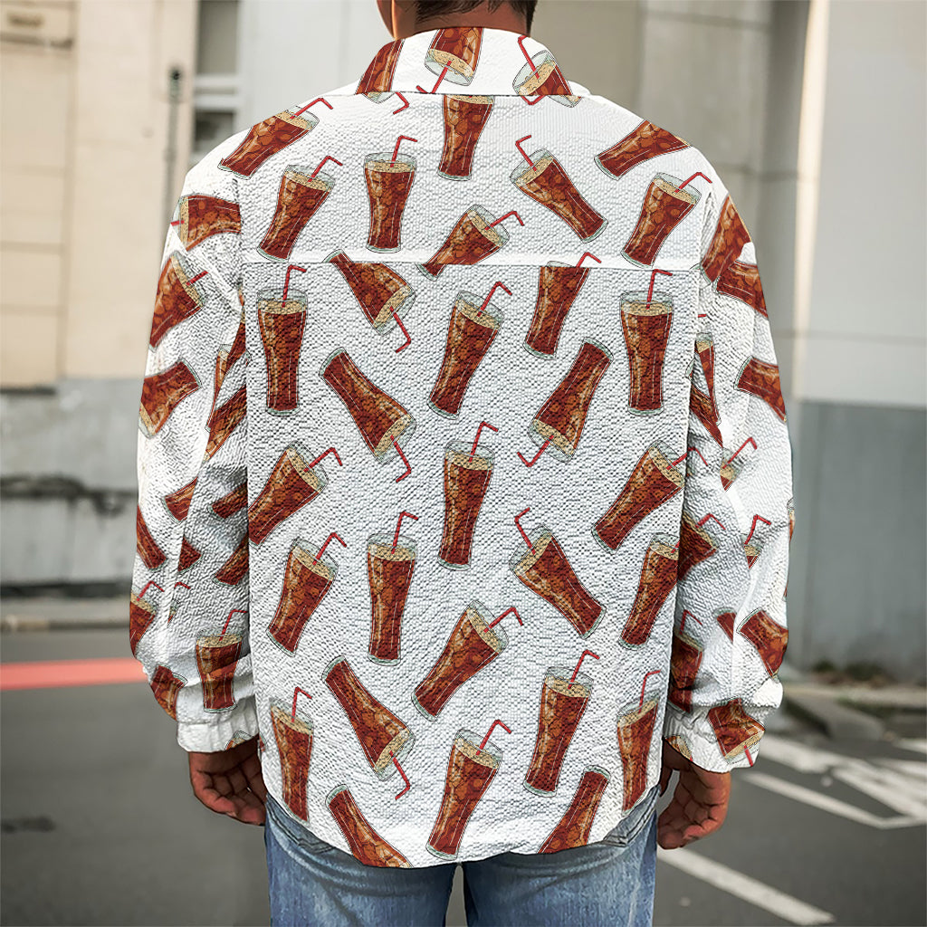 Cola Pattern Print Men's Shirt Jacket