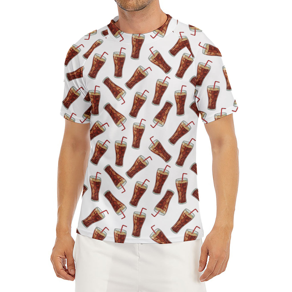 Cola Pattern Print Men's Short Sleeve Rash Guard