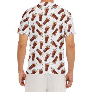 Cola Pattern Print Men's Short Sleeve Rash Guard