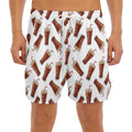 Cola Pattern Print Men's Split Running Shorts