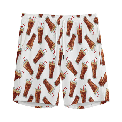 Cola Pattern Print Men's Sports Shorts