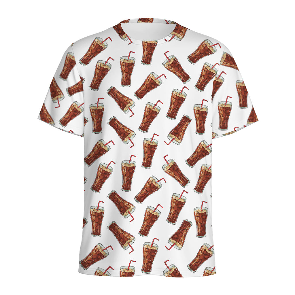 Cola Pattern Print Men's Sports T-Shirt