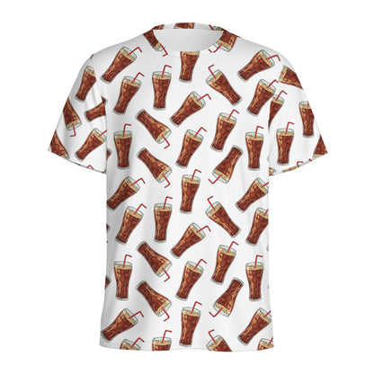 Cola Pattern Print Men's Sports T-Shirt