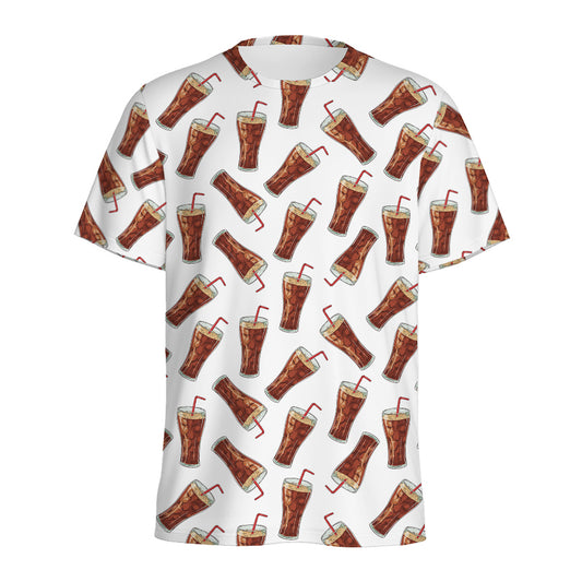 Cola Pattern Print Men's Sports T-Shirt