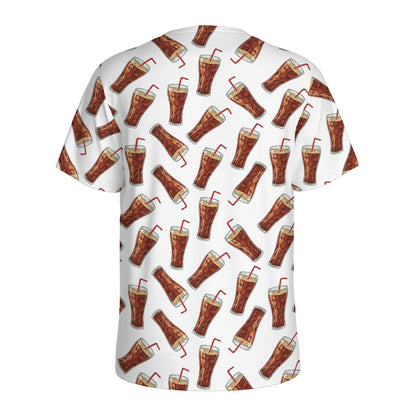 Cola Pattern Print Men's Sports T-Shirt
