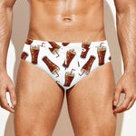 Cola Pattern Print Men's Swim Briefs