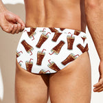 Cola Pattern Print Men's Swim Briefs