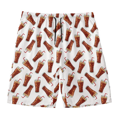 Cola Pattern Print Men's Swim Trunks