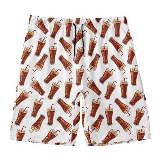 Cola Pattern Print Men's Swim Trunks