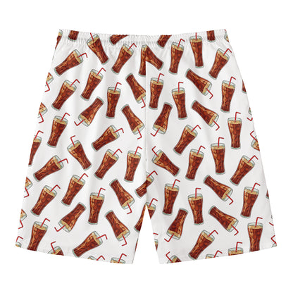 Cola Pattern Print Men's Swim Trunks