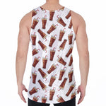 Cola Pattern Print Men's Velvet Tank Top