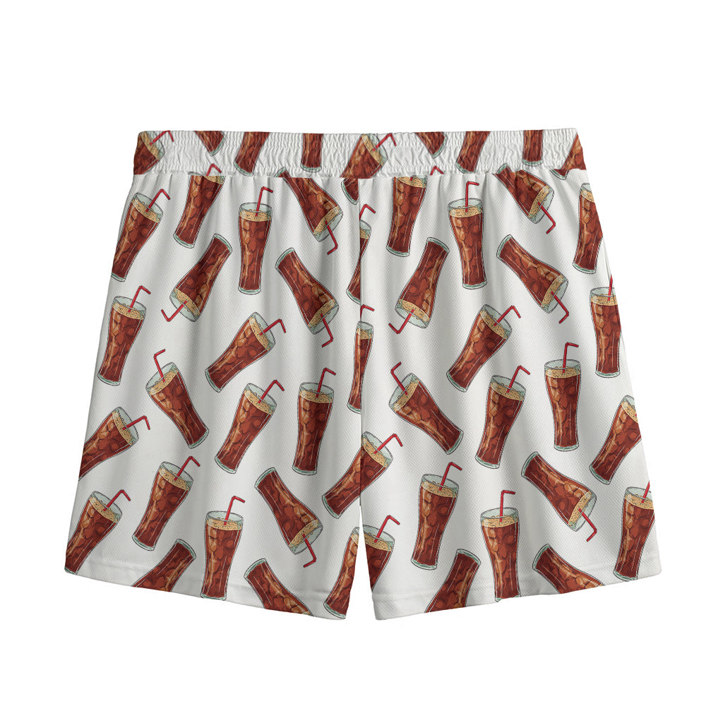 Cola Pattern Print Mesh Shorts
