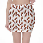 Cola Pattern Print Pencil Mini Skirt