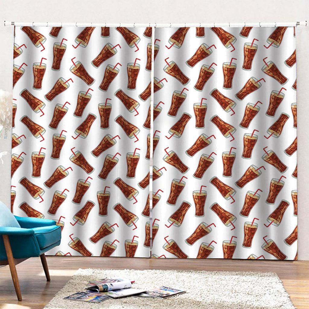 Cola Pattern Print Pencil Pleat Curtains